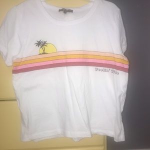 White with stripes crop top